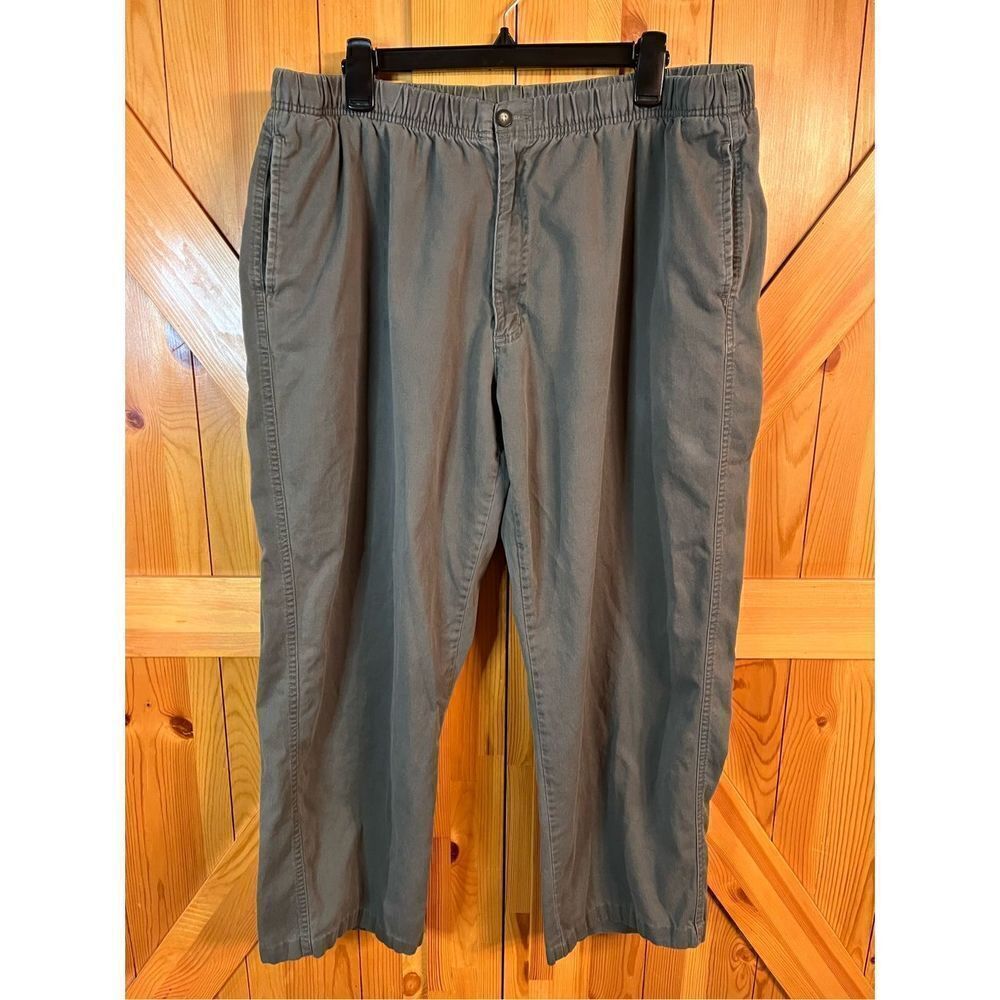 Towncraft Mens Pants Green  Elastic Size 42X30 Zip Front Pockets (2712)